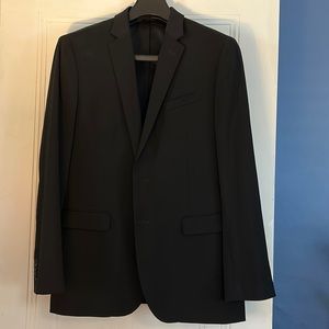 Banana Republic modern slim fit men’s wool suit black jacket 40R pants 32x32